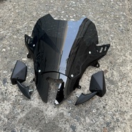 ชิวหน้าPCX160 ปี2021-2024 ทรงFZ-v2 (แถมกระจกฟรี)(ชิวแต่งแบบ2ฐานดำสกีนHonda)ดีไซน์ทรงเวอร์ชั่นใหม่ ชิ