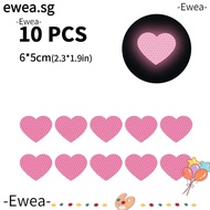 EWEA 10Pcs/ Set Car Heart PVC Decal, 6*5cm / 2.3*1.9 Inches Heart Shape Pink Heart Reflective Stickers, PVC Pink Waterproof Sticker for Truck Motorcycle Bicycle Bumper Sticker