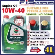 FIS Castrol Original Engine Oil Magnatec 10W-40 4Liter SN/CF ACEA A3/B3 Semi Synthetic Minyak Hitam Enjin Kereta 10W40