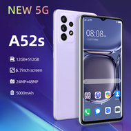 A52S 5Gสมาร์ทโฟนAndroid 12Gb+512Gbกล้องHDใหม่หน้าจอขนาดใหญ่ 6.7 นิ้วแบตเตอรี่ 5000MAhโทรศัพท์มือถือราคาถูก