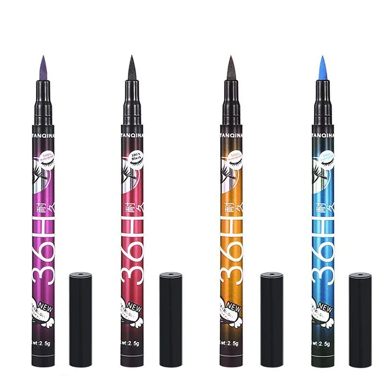 Black Liquid Eyeliner Waterproof Eyeliner Pencil 36H Long-Lasting Liquid Eye Liner Pen Quick-Dry No