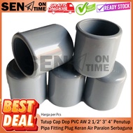 Pvc Pipe Cover Cap Aw 2 1/2" 3" 4 Four Plain Cap Without Thread 6 Pcs Dof Fiber Paralon Pralon Peral