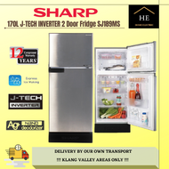 SHARP 170L J-TECH INVERTER 2 Door Fridge | SJ189MS Refrigerator Peti Sejuk Peti Ais 冰箱