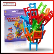 18Pcs Chairs Stacking Tower Balancing Game Balance Stacking Chairs Block Toy Desk Educational Game Balancing Training Toys