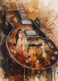 Modern Graffiti Electric Guitar Canvas Painting Art Abstract Cello Violin Aesthetics Wall Music Post