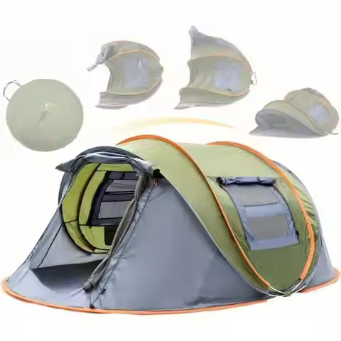 Camping Tent - 4-Person Easy Pop Up Tent with 2 Doors - UPF50+ Waterproof