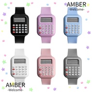 AMBER Electronic Digital Calculator, Date Display Cartoon Micro Calculator Watch, Creative Multifunc
