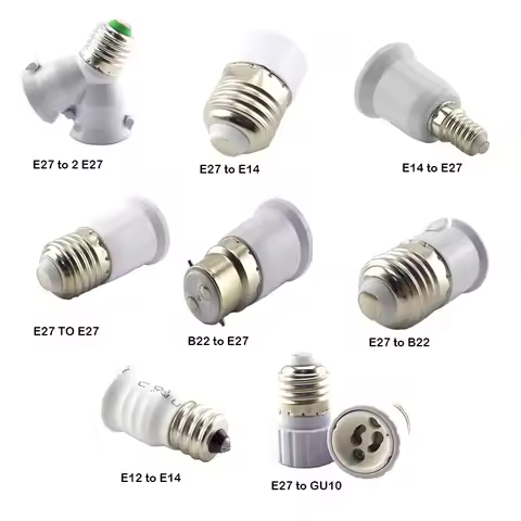 E27 to E14 to e12 GU10 B22 power plug Conversion LED lamp Bulbs Base Socket Converter Fireproof Hold