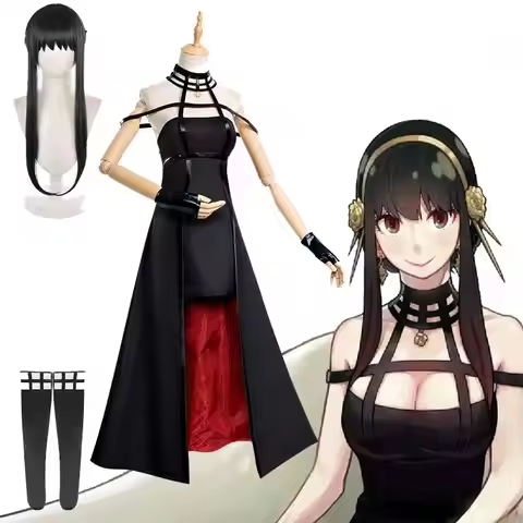 Spy Family Yor Forger Cosplay Anime Killer Assassin Gothic Halter Black Dress Outfit Uniform Costume