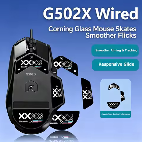 Ultra Strong Glass Mouse Skates Feet Compatible with Logitech G502 X Wired / G502 X Wireless Gaming 
