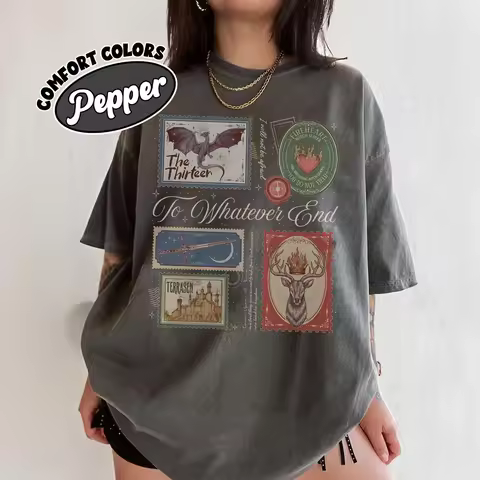 TOG Book Stamps Comfort Colors Shirt Terrasen The Thirteen Tee Aelin Fireheart Top Throne of Glass S