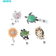 LAFAYE Retractable Badge Reel Easy Pull Office Supplies Nurse Badge Reel ID Lanyard Turtle Animal Ba