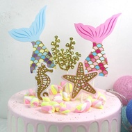 Topper Cake Mermaid Ulang Tahun / Hiasan Kue Ulang Tahun Mermaid