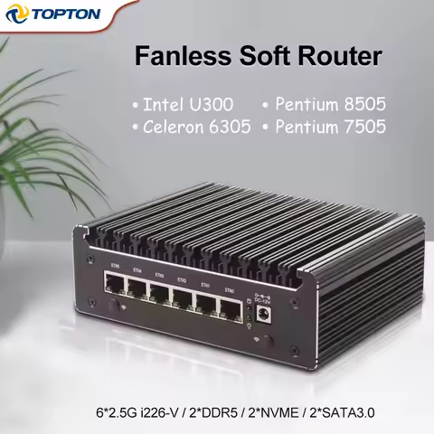 Topton 6x i226-V 2.5G Intel U300 Pentium 8505/7505 Firewall Server NVMe 1*COM pfSense OPNsense ESXi 