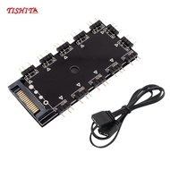 [Bilibili1] 12 Way ARGB Splitter 5V 3Pin with SATA Port ARGB Hub Computer Motherboard Sync