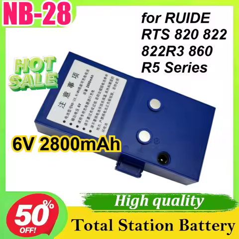NB-28 6V 2800mAh for RUIDE RTS 820/822/822R3/860/R5 Series Total Stations Battery