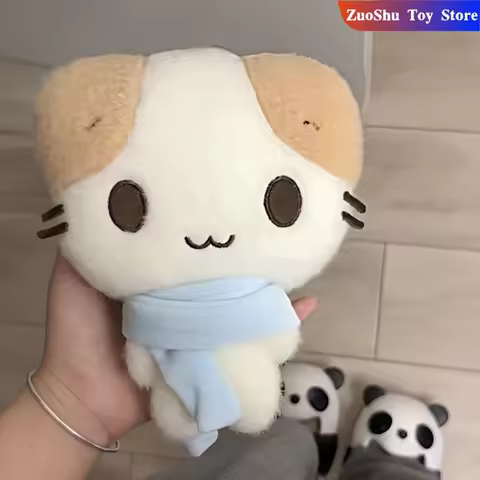 Masyumaro Fluffy Fuwa Nyanko Cat Plush Keychain Charm Keychain Anime Kawaii Women Bag Keychains Masc