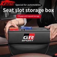 Toyota GR Sport Car Seat Gap Storage Bag PU Leather Car Seat Side Gap Filler Organizer For Vios Raize Wigo Rush Wish Corolla Cross Veloz Yaris Ativ Innova Fortuner Accessories