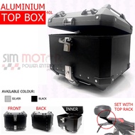 ALUMINIUM TOP BOX(40L) WITH MOUNTING AND TOP RACK