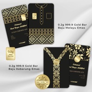 NUBEX Gold (0.20 Gram) (Au 999.9) 24K Gold Bar/Coin - Baju Melayu Emas & Baju Kebarung Emas Aidilfit
