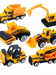 Mini Kids Toy Sliding Alloy Engineering Dumptruck Excavator Road Roller Stirring Forklift Engineerin