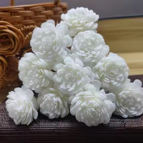 10pcs Aroma Diffusing Stick and White Foam Flower Combination, Aromatherapy Flower Diffusing Stick,