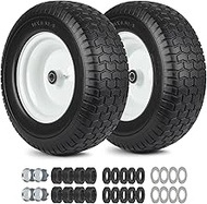 GICOOL 16x6.50-8 Flat Free Riding Lawn Mower Tire and Wheel, 2 Pcs 16x6.5-8nhs Garden Tractor Lawnmo
