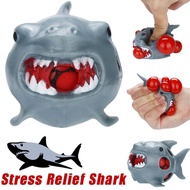 shop Funny Anti Stress Ball Toy Novetly Ball Stress Relief Shark Rubber Mesh Ball Squishy Grape Anti