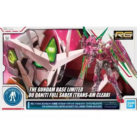 Bandai Spirits Gundam Base Limited RG 00 Qan [T] Full Saber Clear Trans-Am Clear & Regular 00 Qan [T
