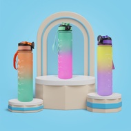 Motivational Drinking Water Bottle with 1 Liter Capacity, 2-Color Gradient Bottle -YML-010