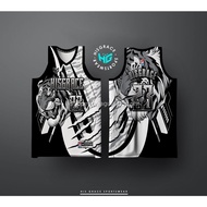 Jersey Black and White Design Jersey Basketball Customize Name and Number for Kids Jersey Short for 