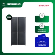 Sharp 750L Avance 4 Doors Fridge / Refrigerator with Plasmacluster Ion Technology SJF921VMSS