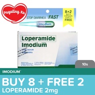 Imodium 2mg 8s FREE 2 Capsules Value Pack - Diarrhea Medicine, Loperamide