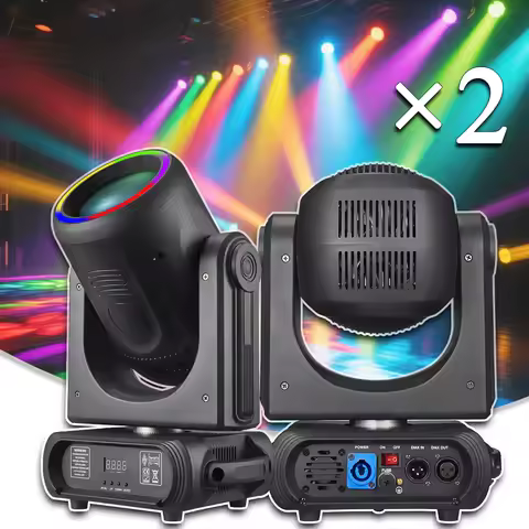 2PCS LED 250W Beam Spot 18prism Rainbow Effect With SMD RGB Ring Focus Atomization For Nightclub Bar