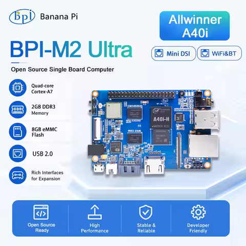 Banana Pi BPI-M2 Ultra Allwinner A40i 2GB DDR3 RAM 8GB eMMC On board wifi&BT Single Board Computer S