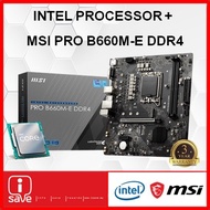 MSI PRO B660M-E DDR4 B660 LGA 1700 Motherboard + Intel 12TH GEN CORE I3 / I5 / I7 / I9 CPU COMBO