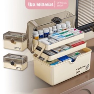 IBUMILLENIAL P3K 3-Tier Portable Medicine Box Transparent Multifunctional Storage Box DSO011