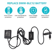 PD USB Type-C สาย DMW-DCC8 Dummy แบตเตอรี่ DC Coupler DMW-BLC12สำหรับ Panasonic LUMIX DMC-FZ2500 FZ1