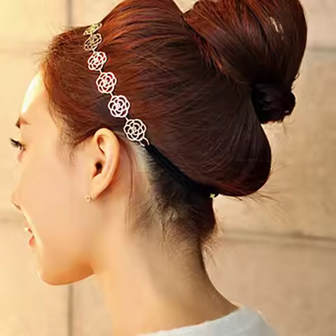 Women Bride Flower Headband Bohemian Rose hair band Crown Hairband headwear Elastic Beach Hair Acces