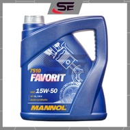 MANNOL Favorit Semi Synthetic 15W50 Engine Oil 4Litre Mannol 7510 (Made In Germany) Minyak Hitam Kereta Enjin Oil Engine Oil Minyak Enjin