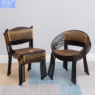 BW-6💖Rattan Dining Chair Rattan Chair Single Seat Chair Household Small Rattan Chair Outdoor Balcony Leisure Small Ratta