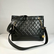 CHANEL vintage 荔枝皮 金球 金鍊 鏈條 肩背包 托特包