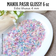 (25 grams) GLOSSY SAND BEAD 6 oz 4 mm/