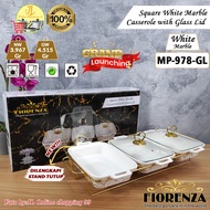 FIORENZA buffet set with 3 sides + lid + shelf motif white marble duluxe series ceramic MP-978GL pre