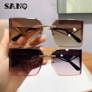 New Curved Frameless Women's Sunglasses with UV Protection San9 Ready Stock COD