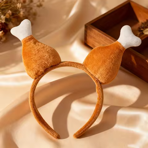 Roast Chicken Hair Accessory, Chicken Leg Hair Band, Brown Chicken Leg Hair Band Headwear, Holiday O