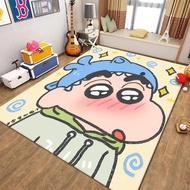 Cute Simple Cartoon Crystal Velvet Living Room Bedroom Carpet Crawling Mat No Washing Easy Care Can 