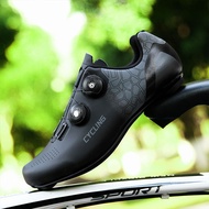 Ready Stock Large Size Road-Soled Cycling Shoes Rotating Button Bicycle Shoes Locked Low-Top Cycling Shoes Lace-Free Sports Shoes Rubber Outdoor Cycling Shoes Professional Sports Shoes/Sports Shoes Road