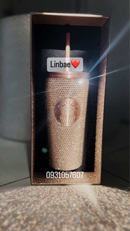 |hàng chính hãng|Ly Đính Đá bling Starbucks Champagne Gold 2023