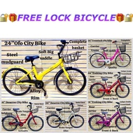 95% SIAP PASANG BASIKAL 24”OFO CITY BIKE/BASIKAL 24 INCI/24''BICYCLE/CITY BIKE/ CARRIER / BASKET / BAKUL / Basikal Bakul